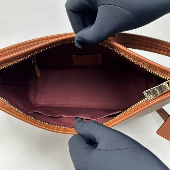 Coach Laurel Shoulder Bag In Signature Canvas Rose Print In Gold/Tan CY729 - Picture 13 of 16